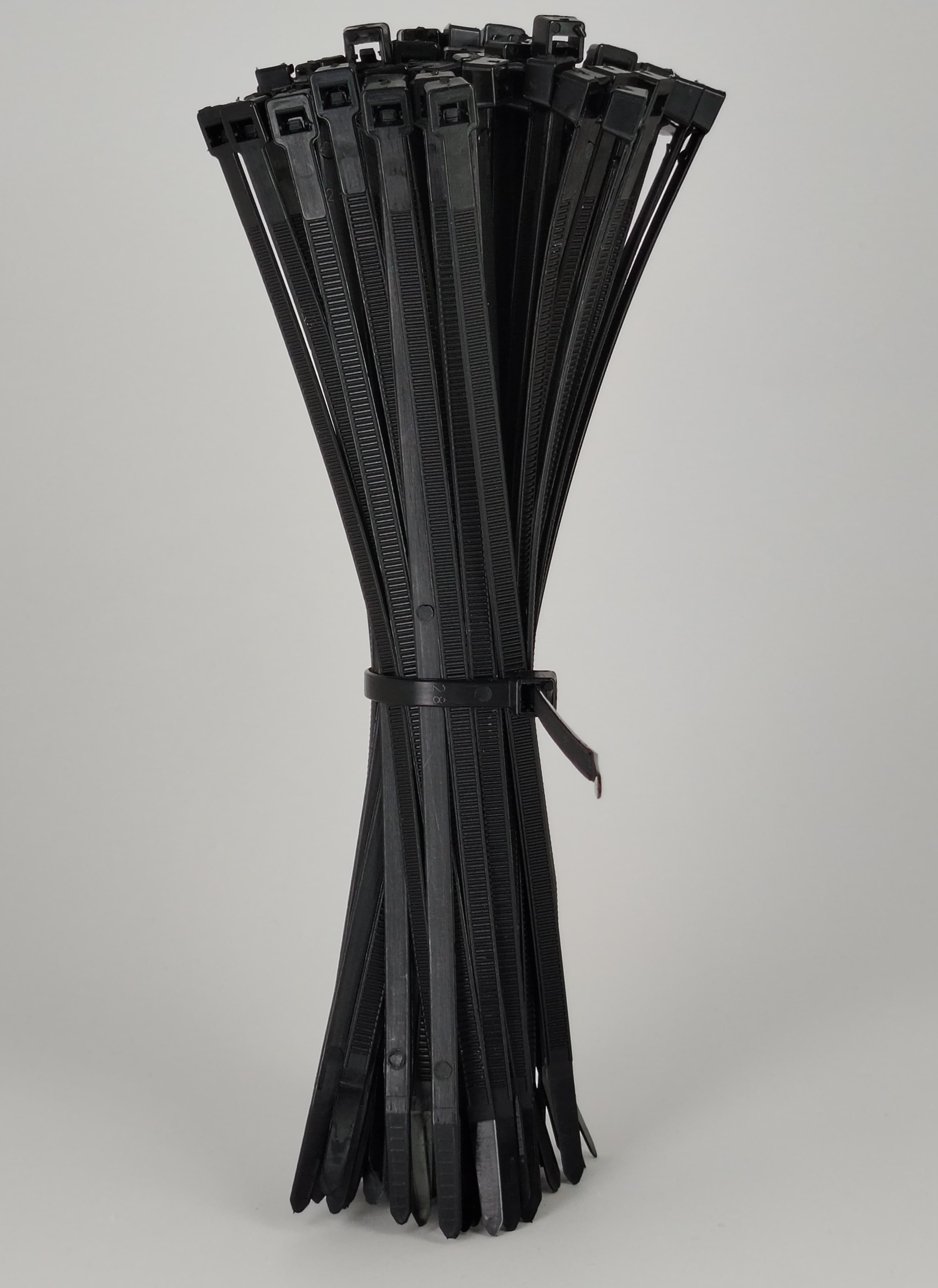 Black cable ties for security applications.